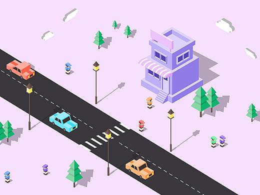 2.5D城市小场景（个人主页-ZMzQ4NDg3NDA=） - 闪屏/壁纸 - 站酷设计师橘子与夏原创素材 - 站酷ZCOOL