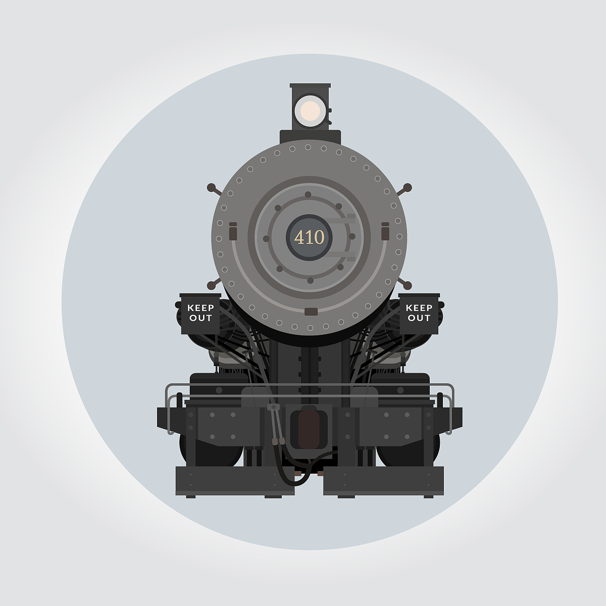 扁平矢量火车头(蒸汽,近代,现代)