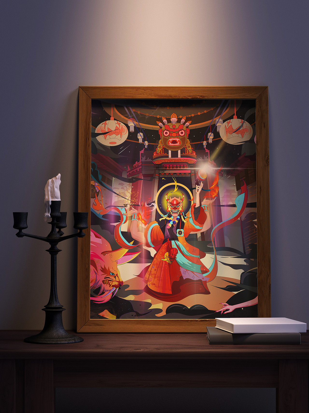 商业国风Kv插画｜傩之舞—回敬千年的神往（图ZMzQxODU0MTM2） - 商业插画 - 站酷设计师蜜蜂star原创素材 - 站酷ZCOOL