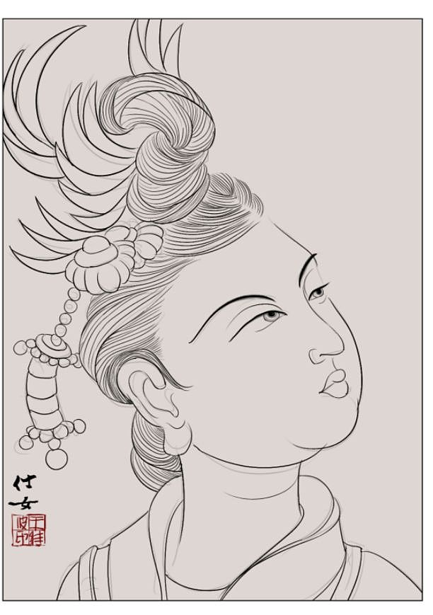 中国古代人物白描11/50