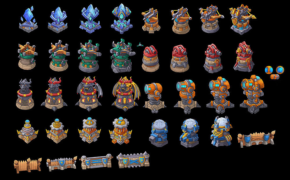 q版塔防类建筑设计