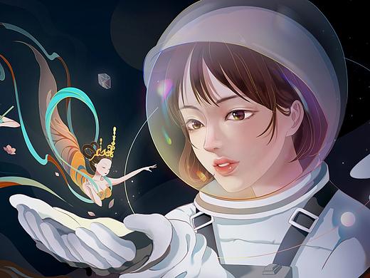 中国航天日插画：邂逅飞天