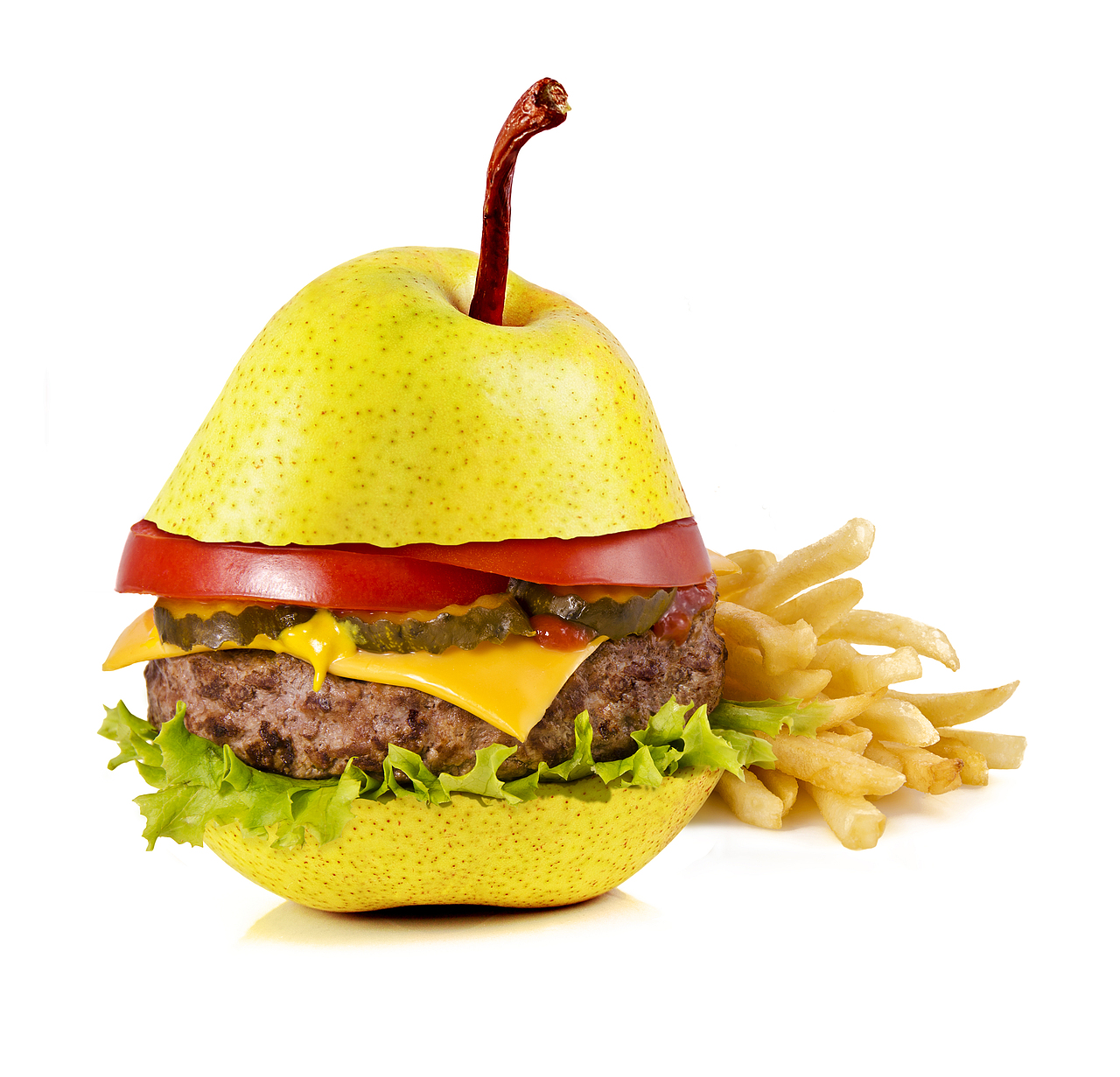 梨子漢堡-材質(zhì)替換練習(xí)-小合成練習(xí)（圖ZMzU3NDIwMTI=） - 電商 - 站酷設(shè)計(jì)師花卷姑娘原創(chuàng)素材 - 站酷ZCOOL