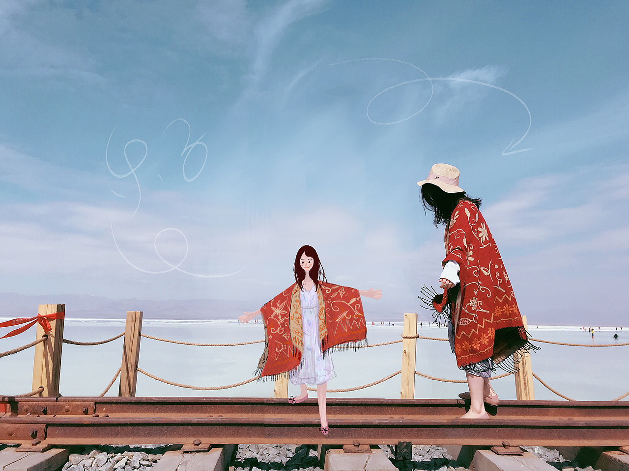 旅行中的小人儿 - 现实VS绘画