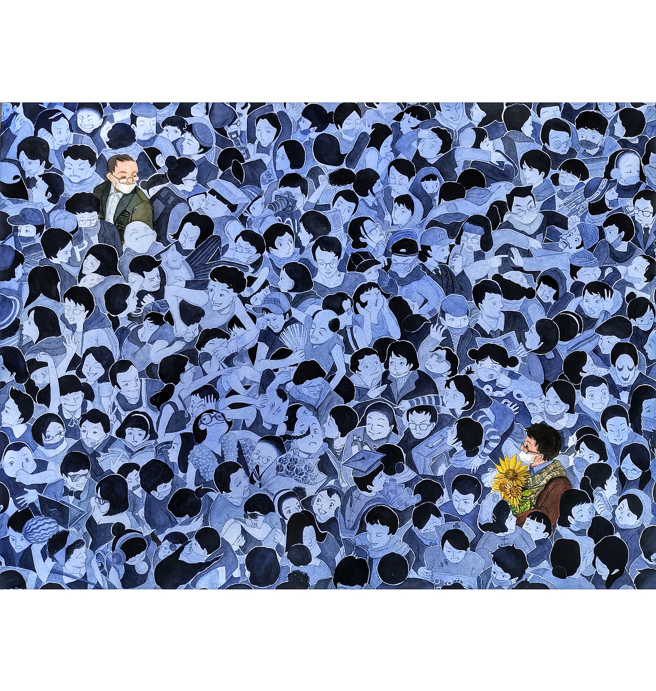 百态 · 穿越人海 | 半开水彩|插画|创作习作|julietong_原创作品