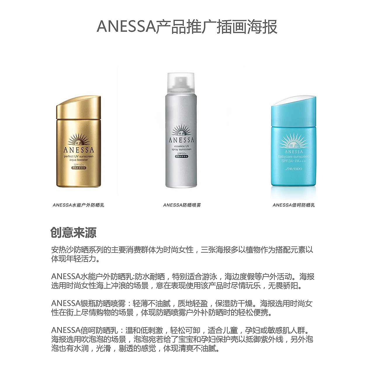 ANESSA防晒系列插画推广海报（图ZMTI5ODQ3NDI4） - 商业插画 - 站酷设计师_TPT_原创素材 - 站酷ZCOOL