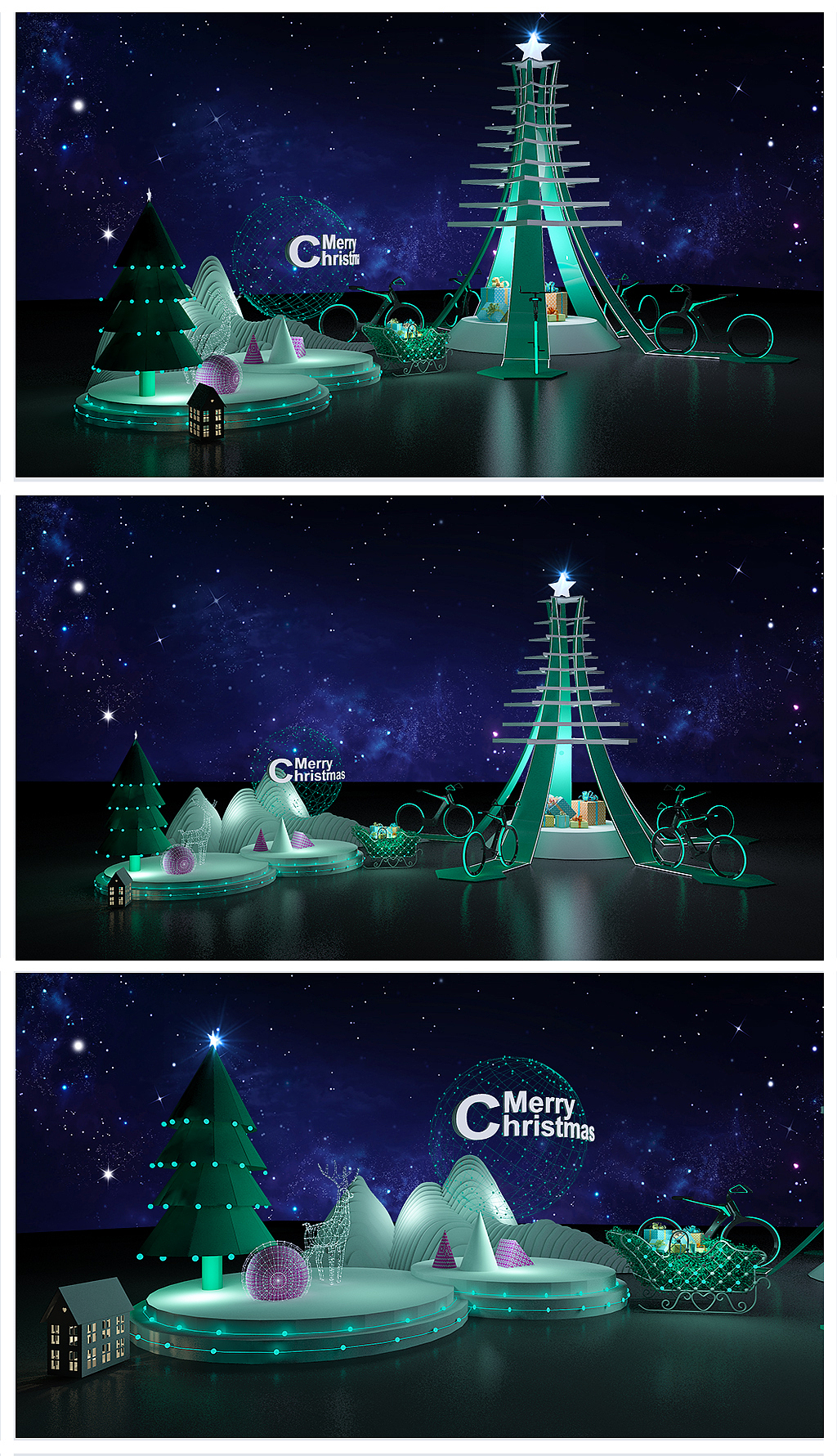 OPPO圣诞活动设计方案（图ZMTU5MTI4NTg4） - 舞台美术 - 站酷设计师庸人自扰Q原创素材 - 站酷ZCOOL