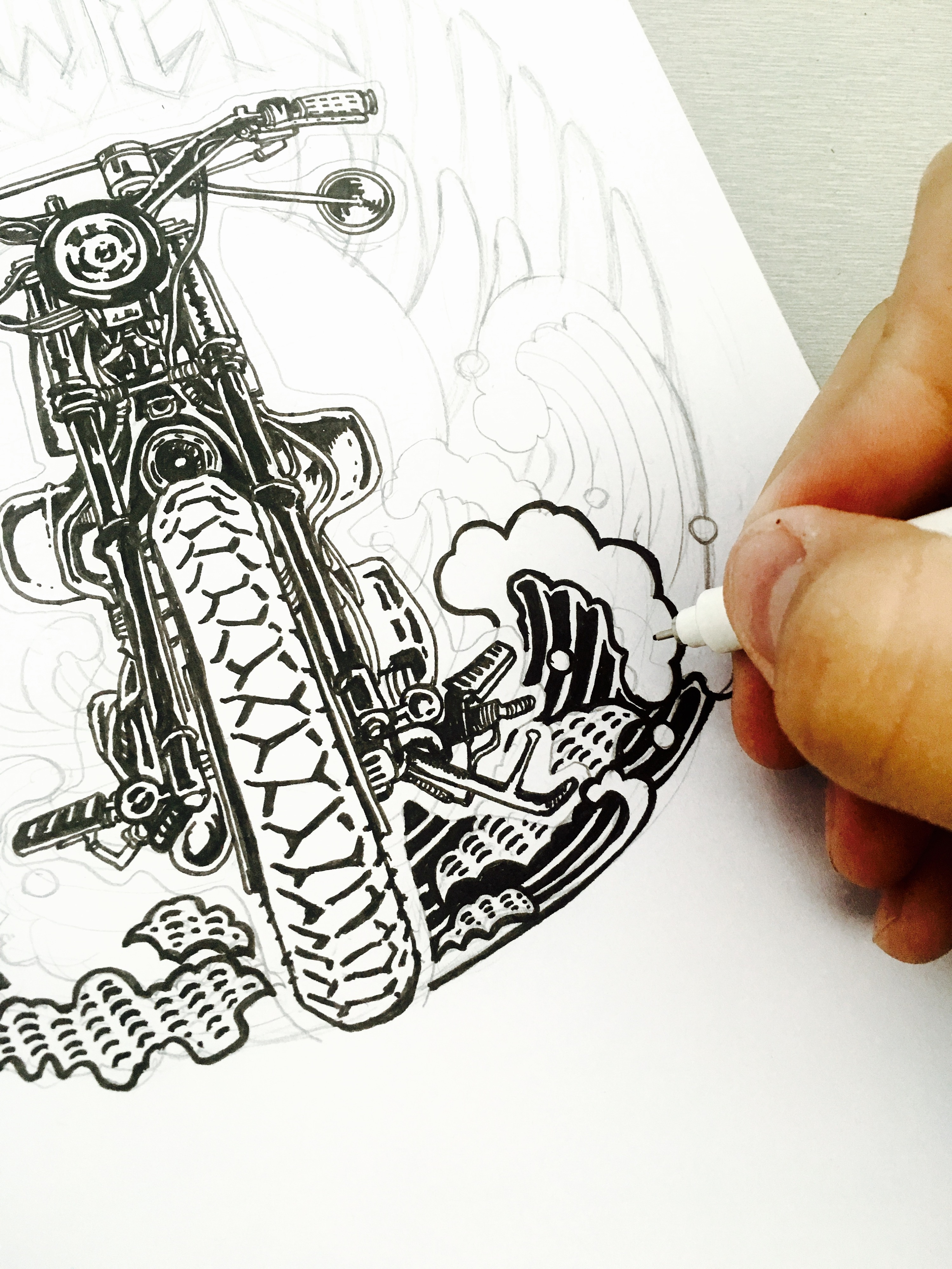 最近简单涂的一个机车图|插画|涂鸦/潮流|皮先生 - 原创作品 - 站酷