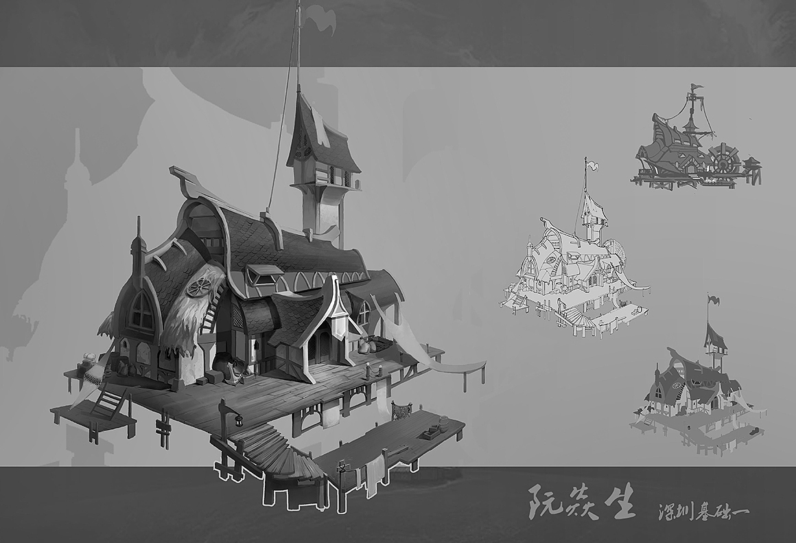渔村木屋4（图ZMjMwMTAzNjAw） - 其他 - 站酷设计师名动漫CG数娱原创素材 - 站酷ZCOOL