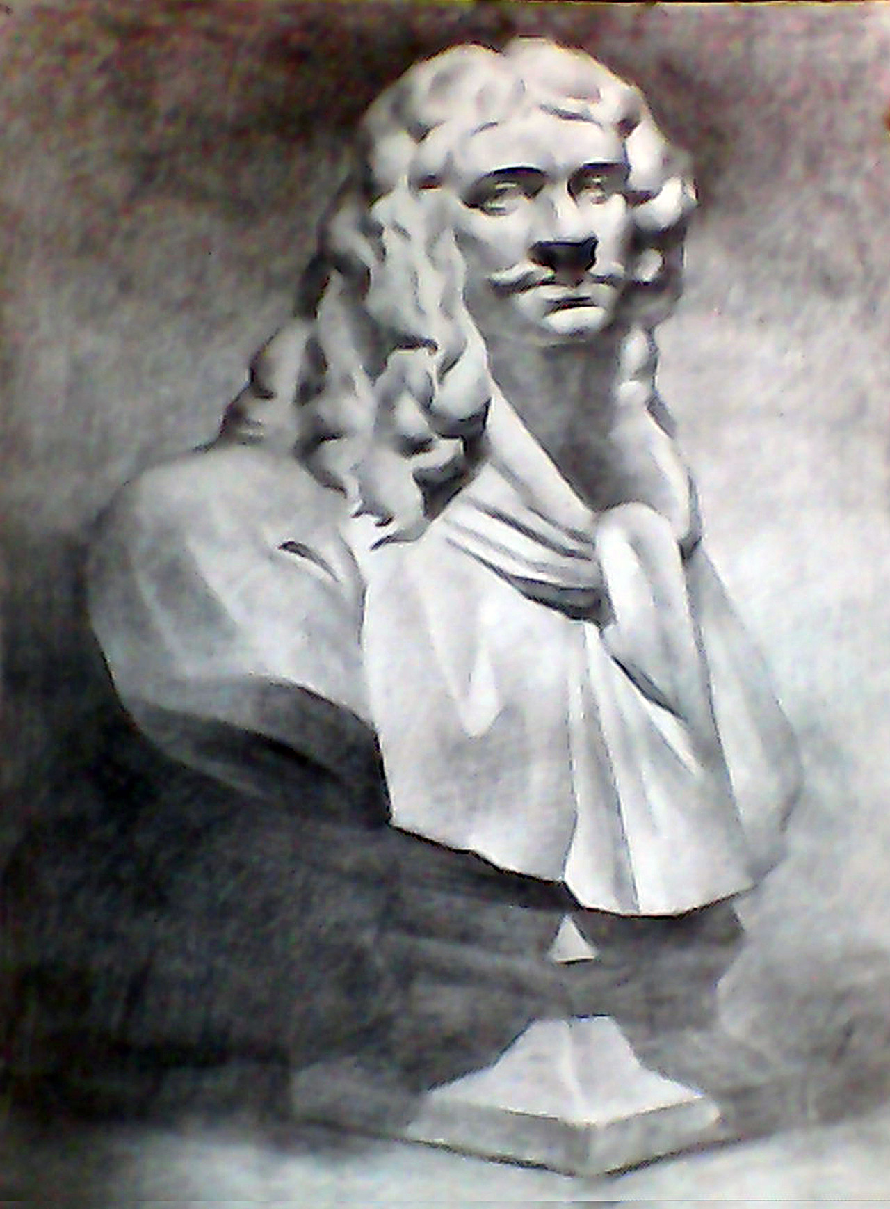 《莫里哀》炭笔素描,还记得是上晚自修画的,那时候画画比较快,还有