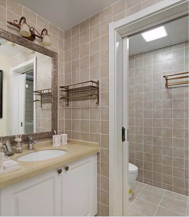 郑州海马公园142平三室两厅美式乡村案例装修效果图