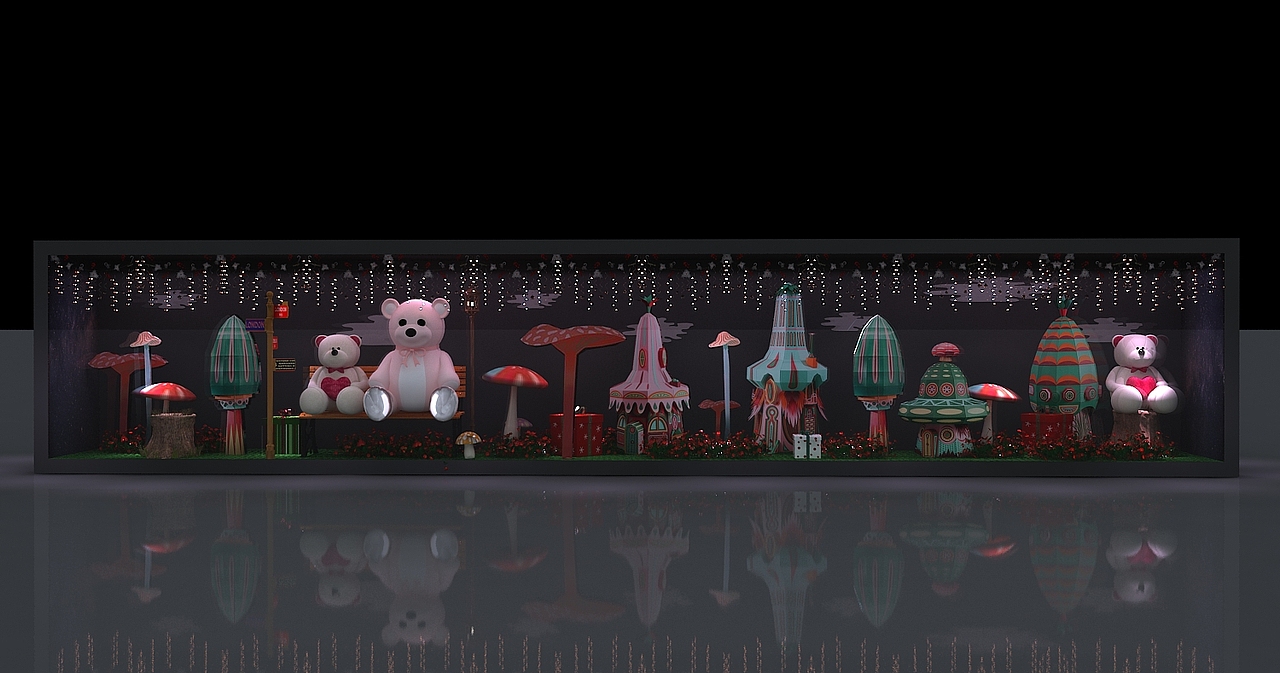 蘑菇美陈橱窗 效果图3D（图ZMjE2MDY4MjQw） - 其他三维 - 站酷设计师设计狮Ming原创素材 - 站酷ZCOOL