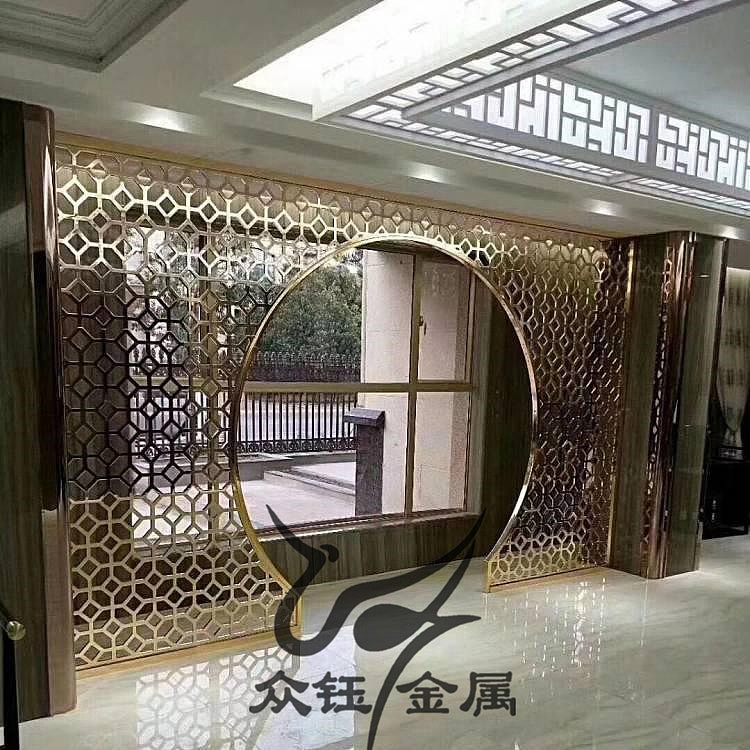 现代简约屏风不锈钢金色镂空客厅金属装饰隔断玄关港式（图ZMjY2OTM0MDA0） - 其他 - 站酷设计师众钰屏风护栏原创素材 - 站酷ZCOOL
