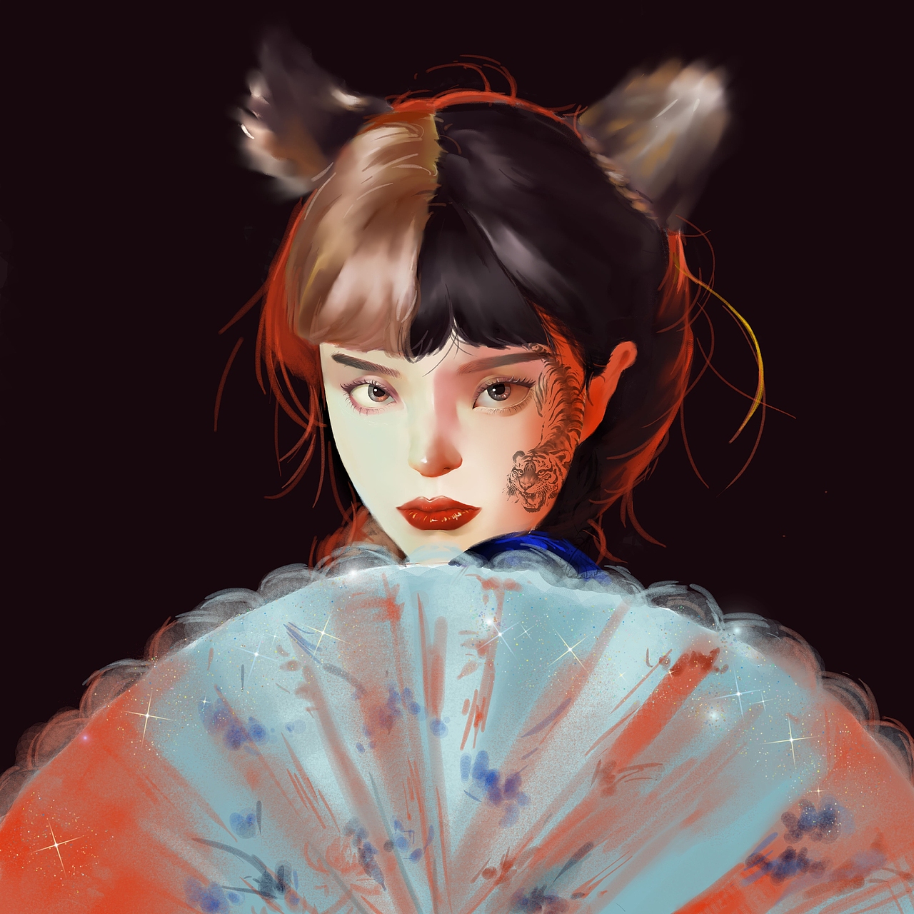 【猛虎嗅蔷薇】（图ZMjM0OTEwMDIw） - 创作习作 - 站酷设计师某不知名小猫咪原创素材 - 站酷ZCOOL