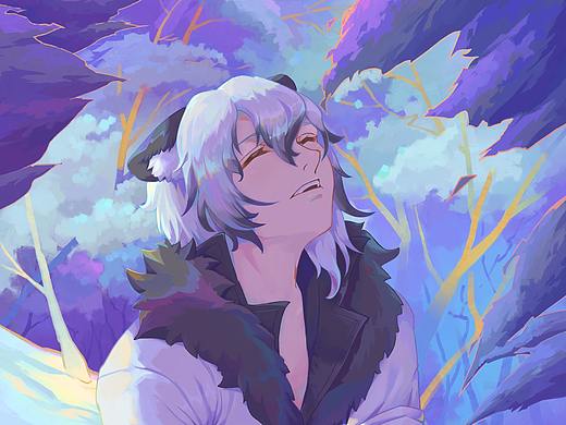 树上打盹的银灰（个人主页-ZNTQ0Nzg4MzY=） - 创作习作 - 站酷设计师狼索尔原创素材 - 站酷ZCOOL