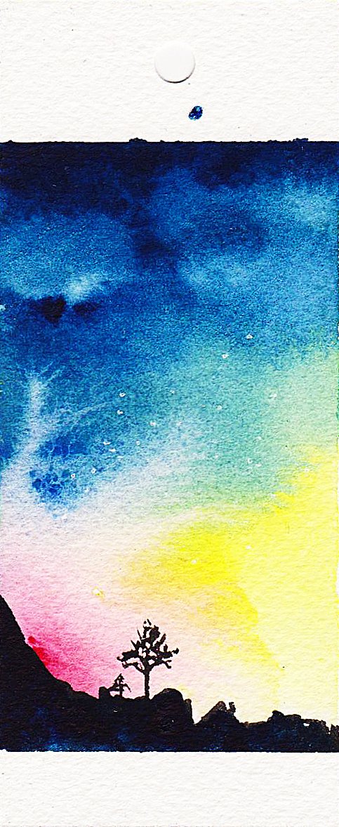 小张：夜空水彩书签（图ZODI3ODY5MDQ=） - 绘画 - 站酷设计师張曉晴原创素材 - 站酷ZCOOL