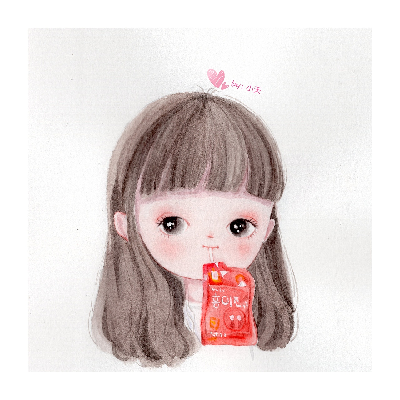 水彩手绘头像萌宝