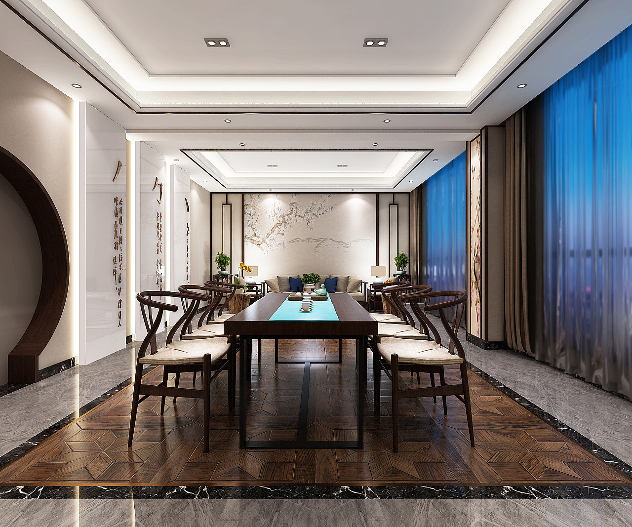 新中式办公室|空间|其他空间|做效果图的小星星 - 原创作品 - 站酷