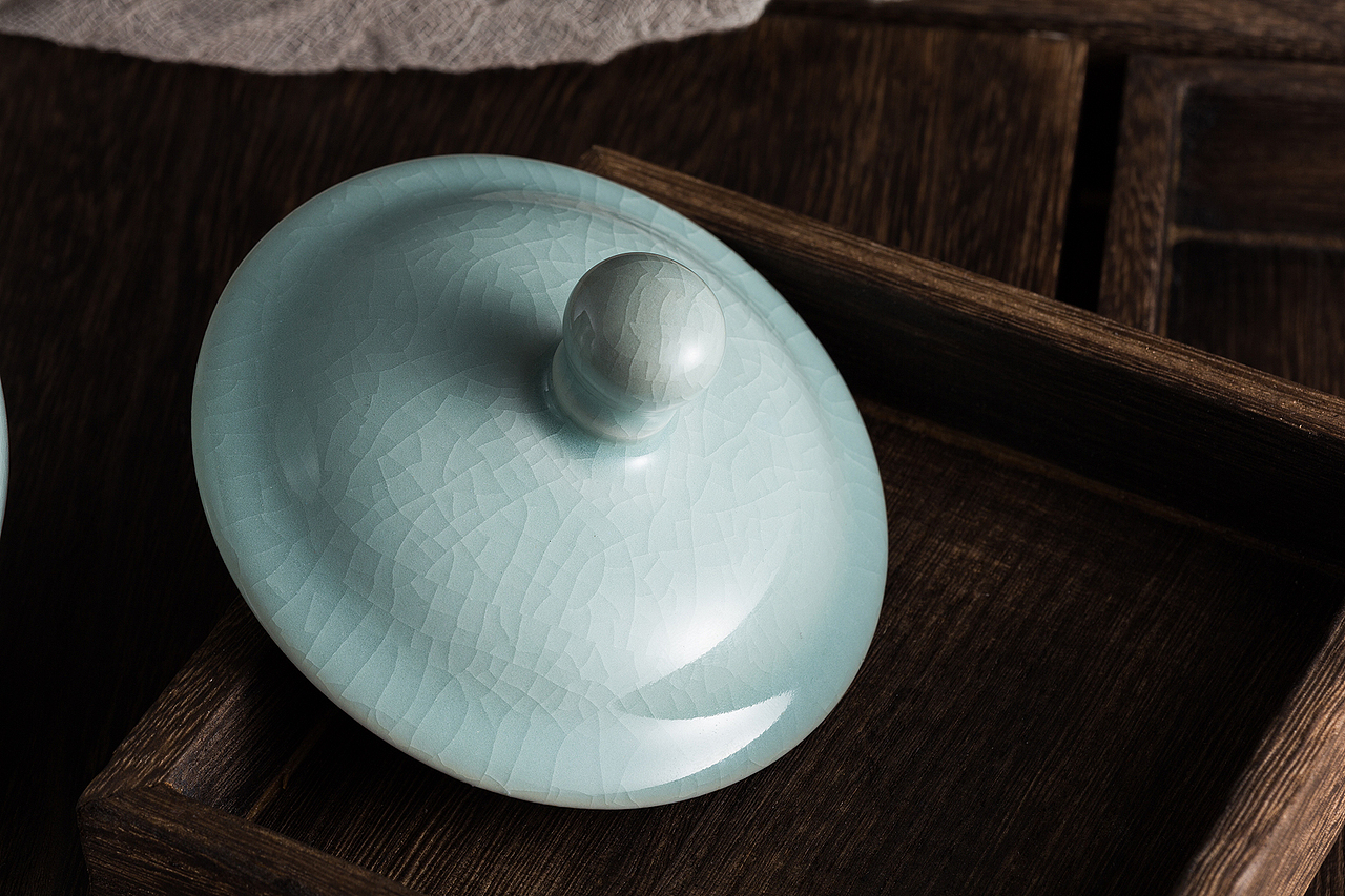 汝瓷茶杯拍摄 水杯茶具拍摄