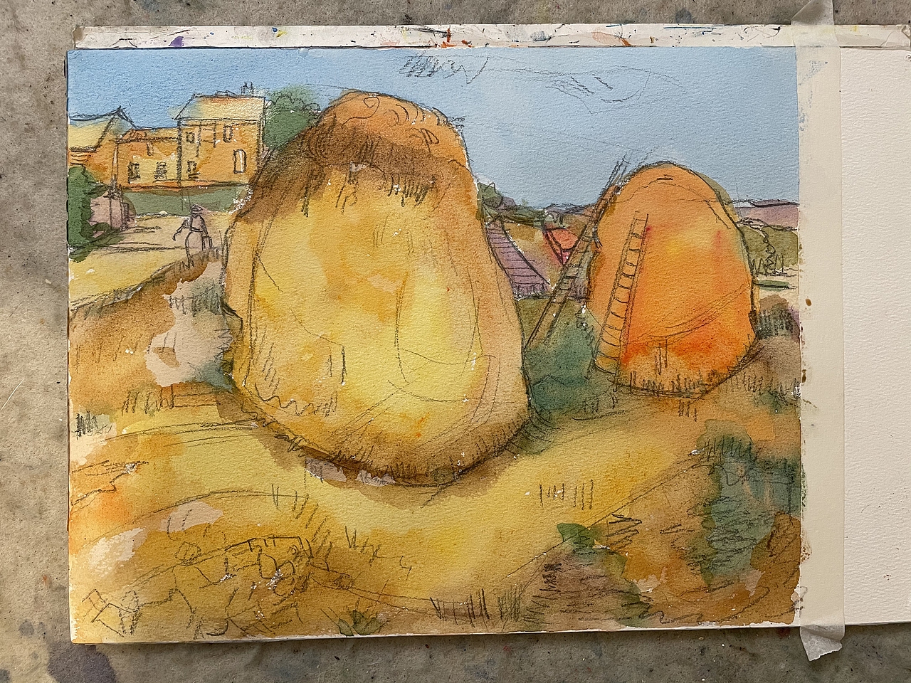 油画棒临摹之梵高作品普罗旺斯的大草堆（图ZMjM2NTQwMzMy） - 绘画 - 站酷设计师慕渔艺术原创素材 - 站酷ZCOOL