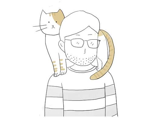 一只喜欢站肩膀上的猫