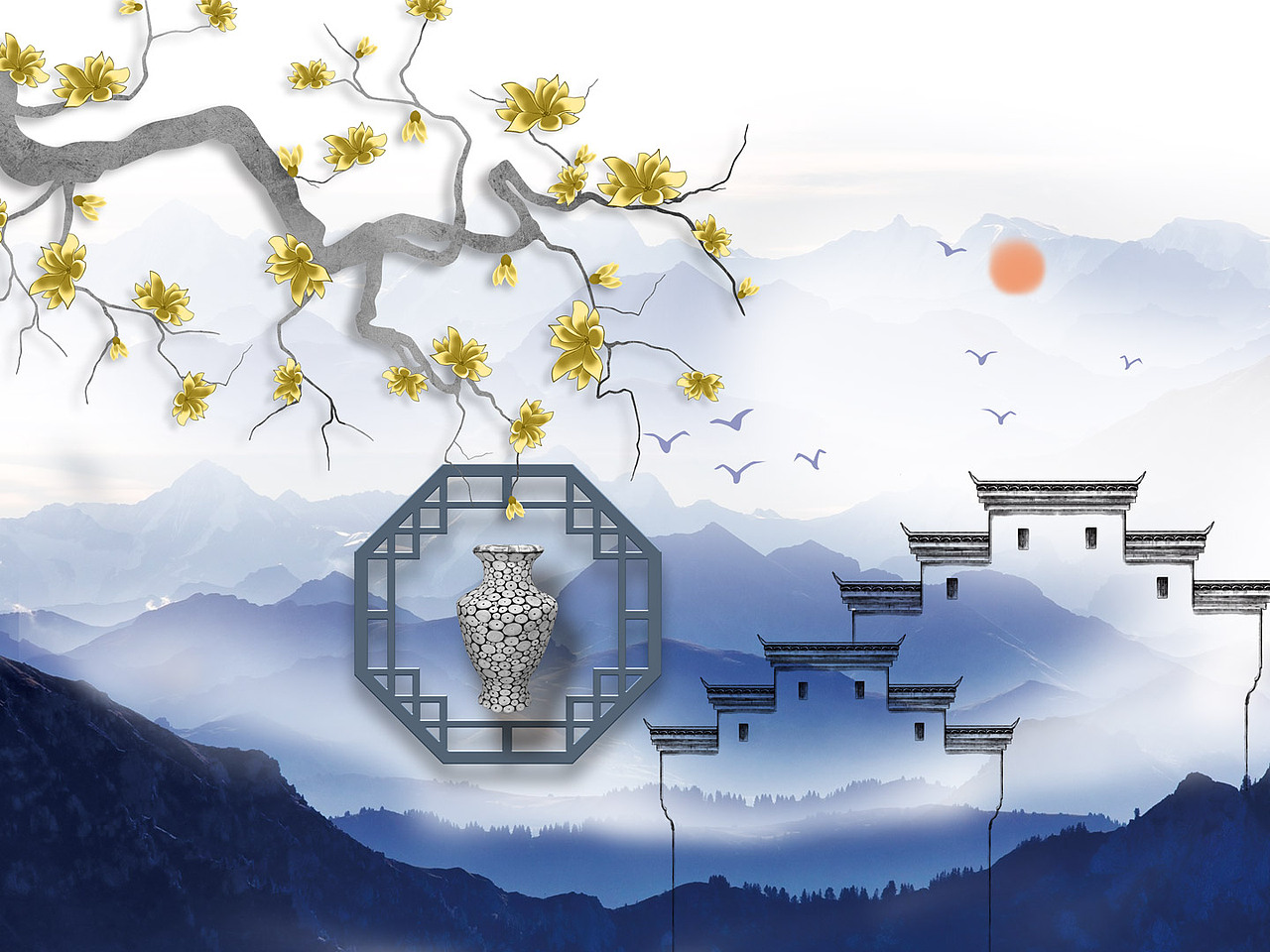 2022花鸟（图ZMjc2NzAzNjY4） - 商业插画 - 站酷设计师新中式纱画图库原创素材 - 站酷ZCOOL