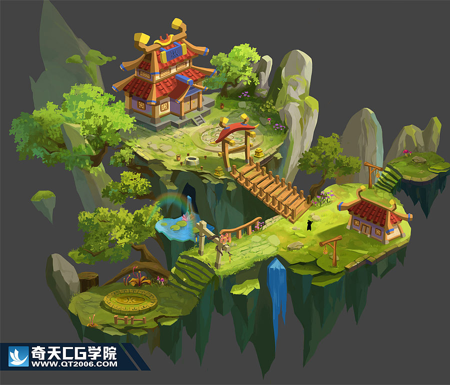 奇天原画培训场景学员作品