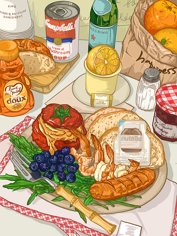 ipad食物插画 接画菜单