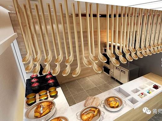 我们用了80个木勺子，设计了一家卤肉店