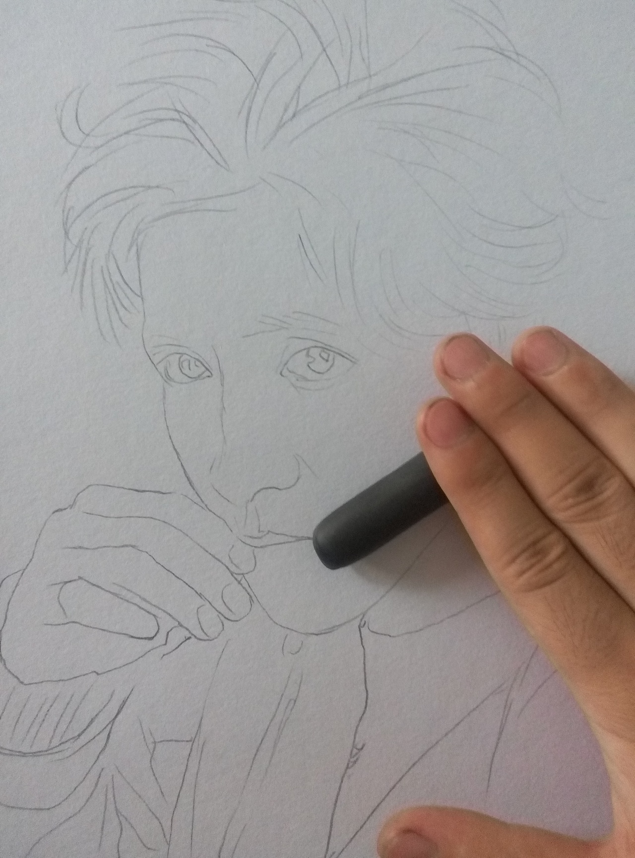 手绘薛之谦彩铅肖像