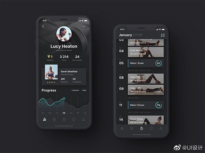 健身app（图ZMTkzMjkxNzEy） - APP界面 - 站酷设计师花生豆子原创素材 - 站酷ZCOOL