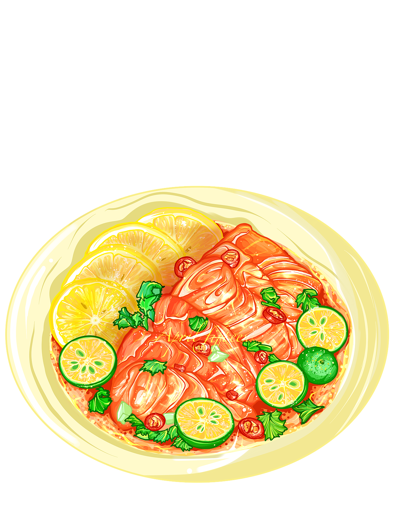 线稿风插画 |三文鱼生腌 |海报菜单贴纸（图ZMzMzNTM5NjM2） - 商业插画 - 站酷设计师青菜萝卜葫芦娃原创素材 - 站酷ZCOOL