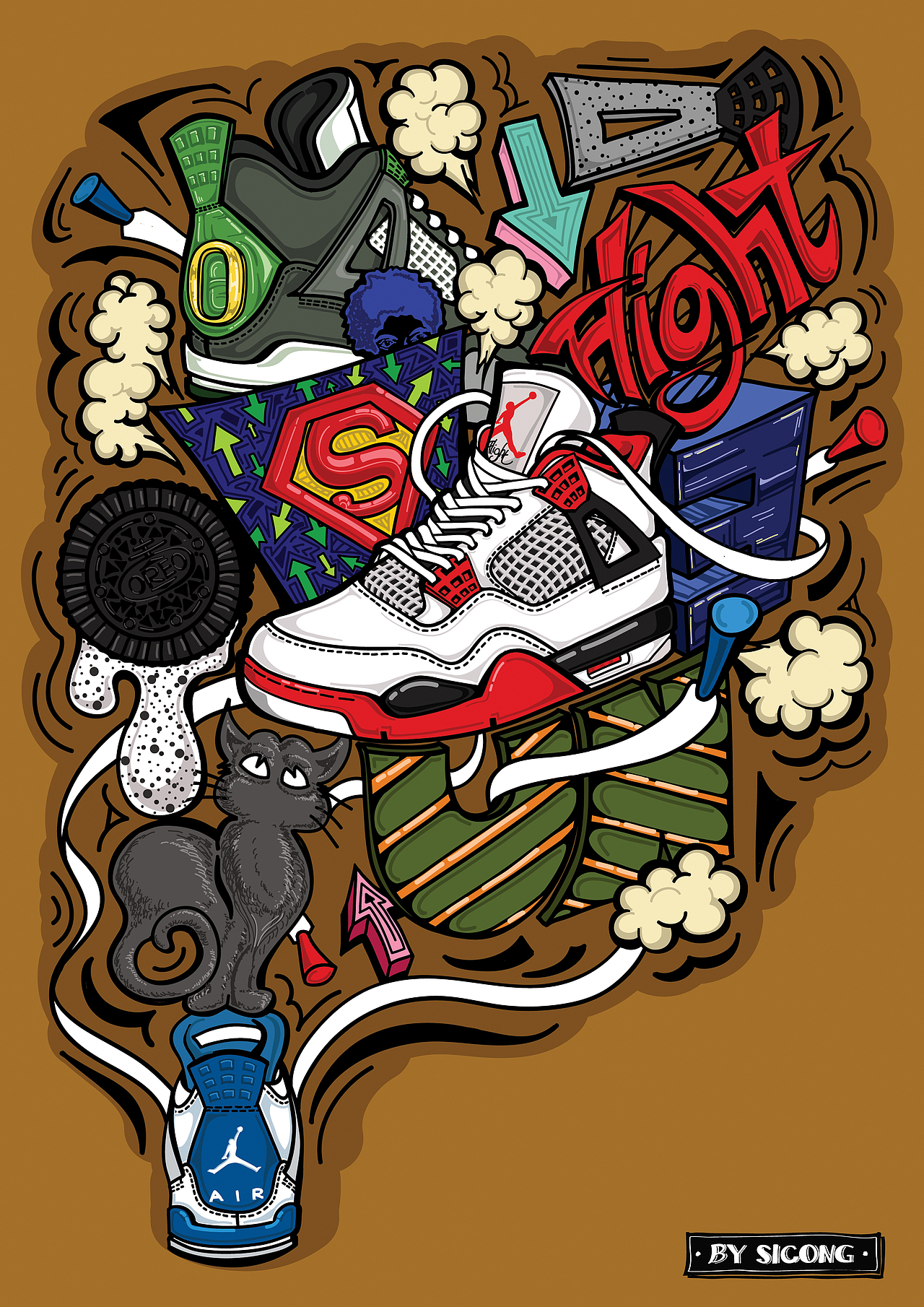 球鞋插画（图ZNzQ5NTAxMjA=） - 新锐潮流插画 - 站酷设计师TTTsc原创素材 - 站酷ZCOOL