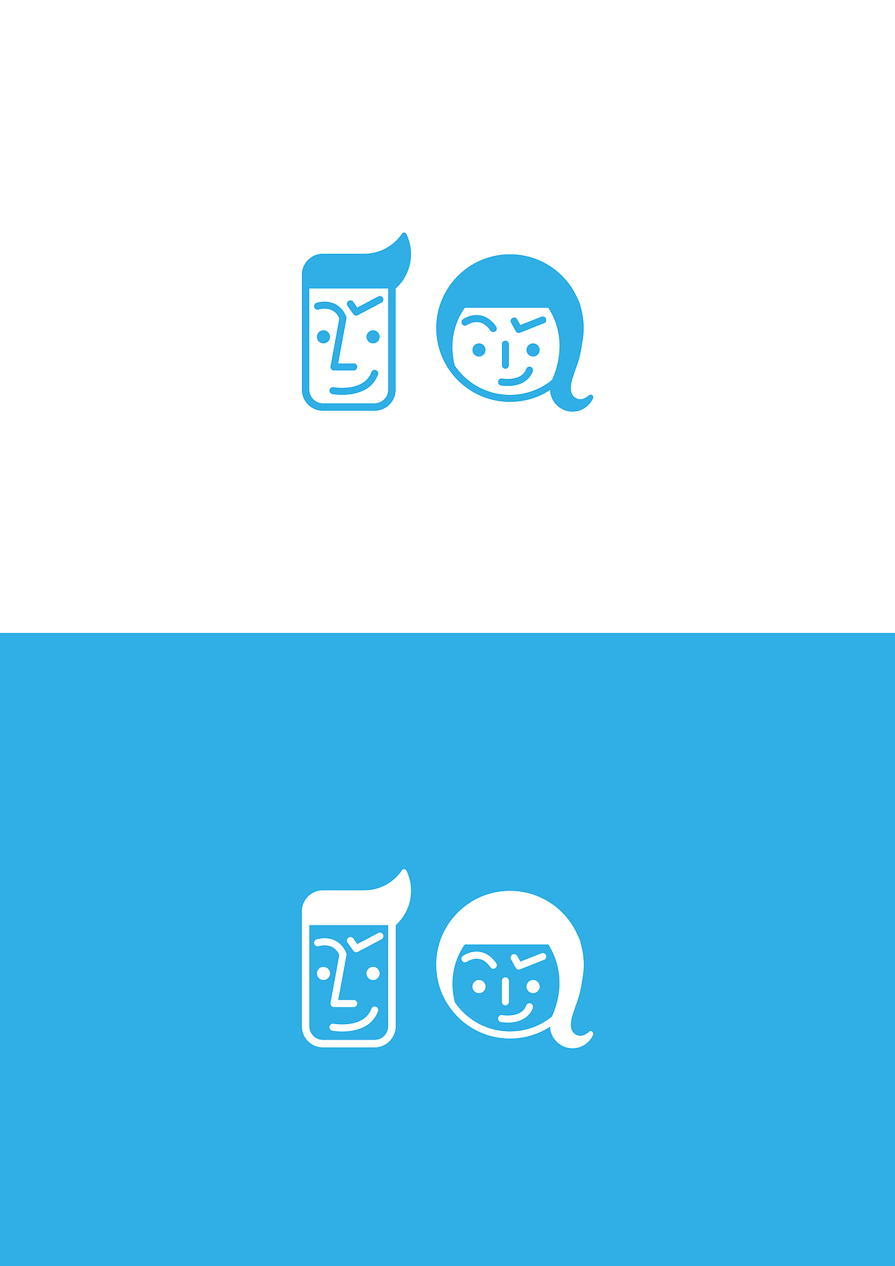 自雇自足-自男自女人物形象logo设计