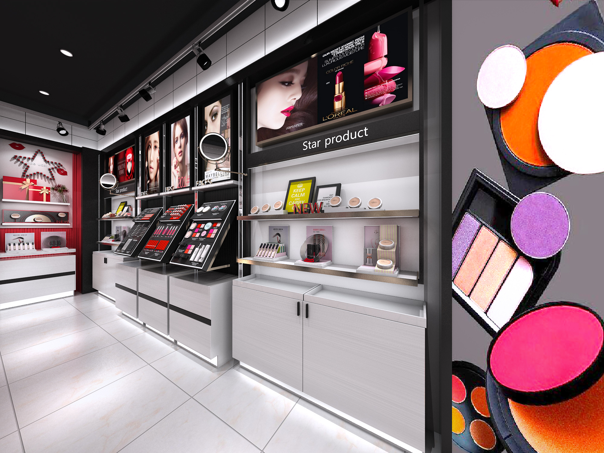 化妆品柜台|空间|展示设计 |左岸的男人 - 原创作品 - 站酷 (ZCOOL)