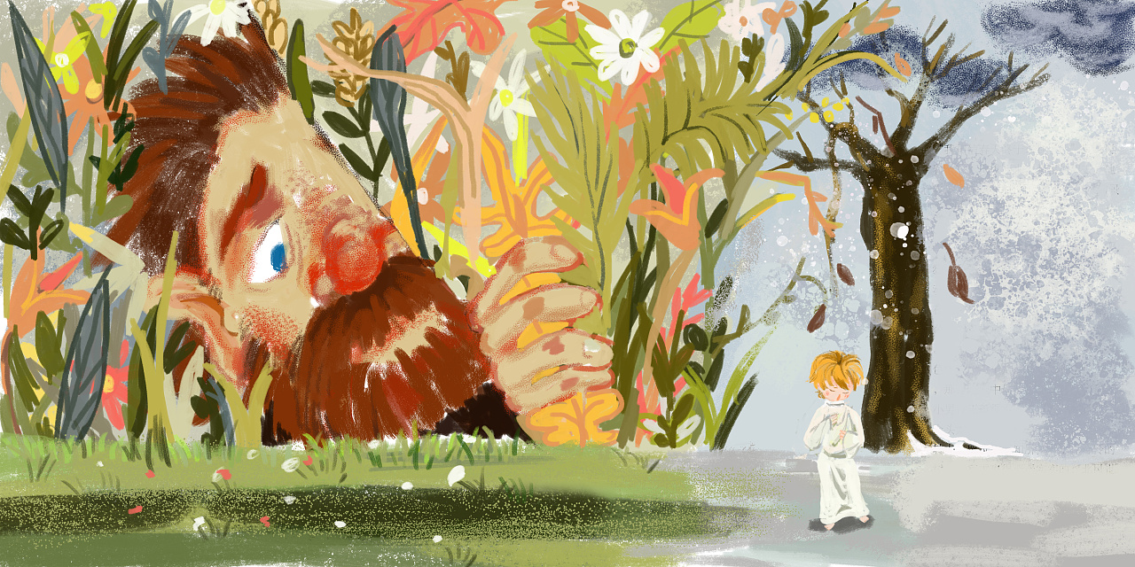 巨人的花园课本插图图片