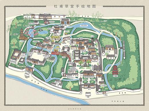 杜甫草堂手绘地图