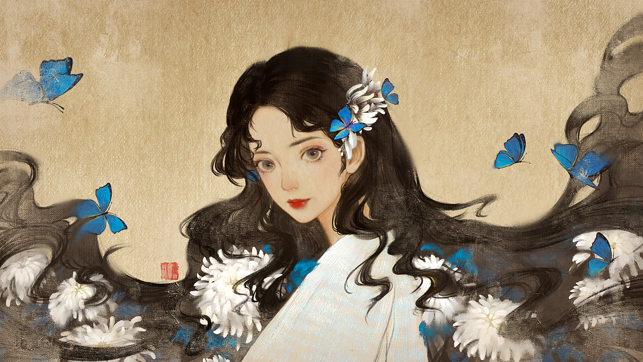 画中美人～（图ZMjQ0NDEyMjUy） - 创作习作 - 站酷设计师林赛QwQ原创素材 - 站酷ZCOOL