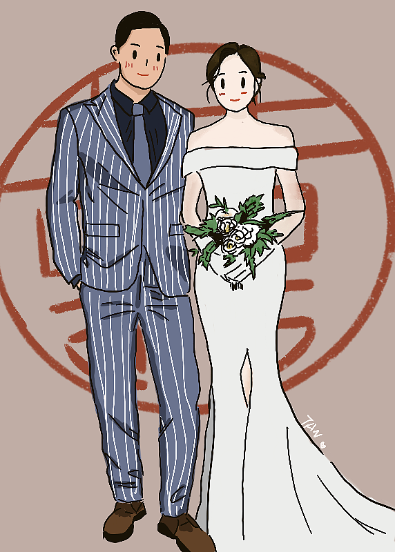 婚礼绘图|插画|艺术插画|谭啊谭_原创作品-站酷(zcool)