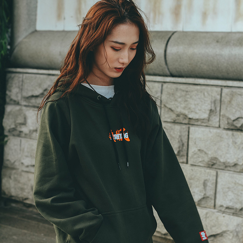 STRETAG思锐泰格冬眠卫衣男连帽宽松潮牌ins印花