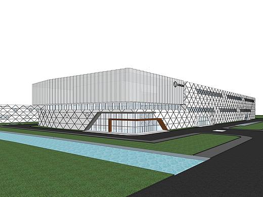 现代厂房SU模型下载