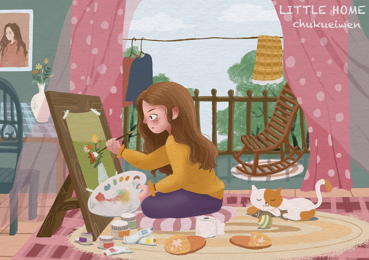 《宅家日记系列插画》（图ZMjA3MDY4NDky） - 儿童插画 - 站酷设计师chukueiwen原创素材 - 站酷ZCOOL