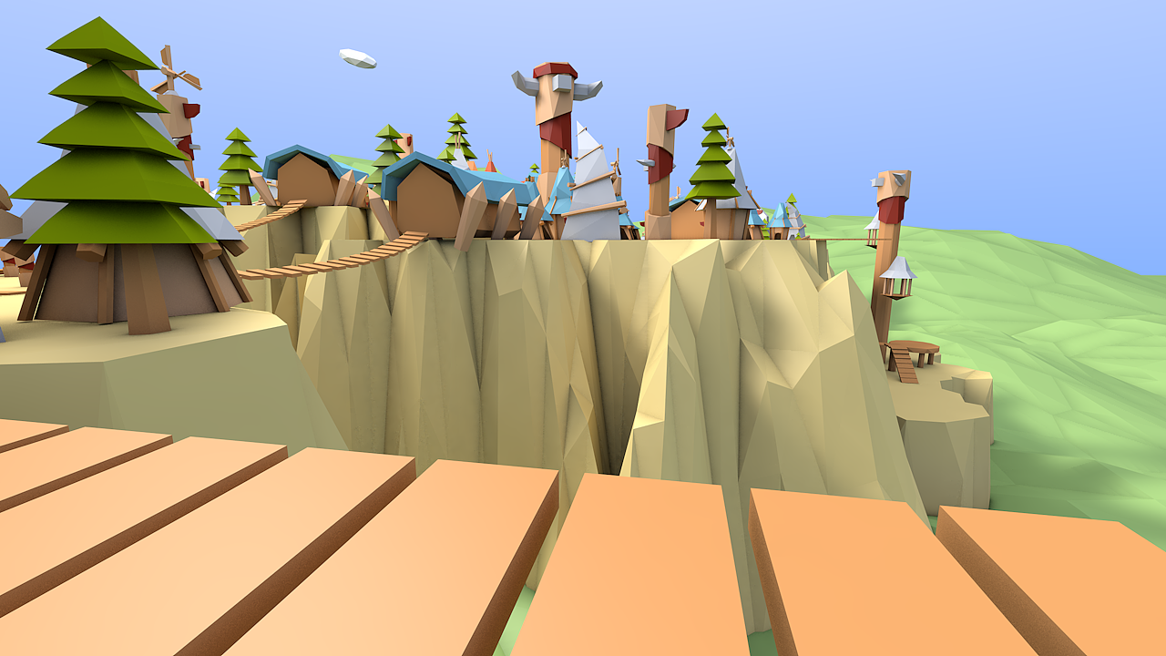 low poly风格 雷霆崖|三维|动画/影视|awei2015 - 原创作品 - 站酷