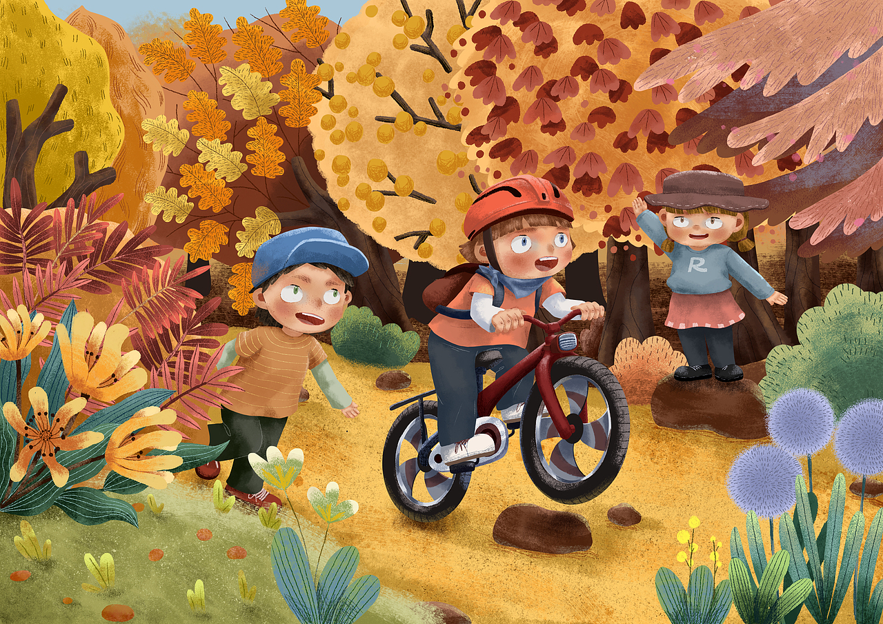 儿童插画 秋日点滴