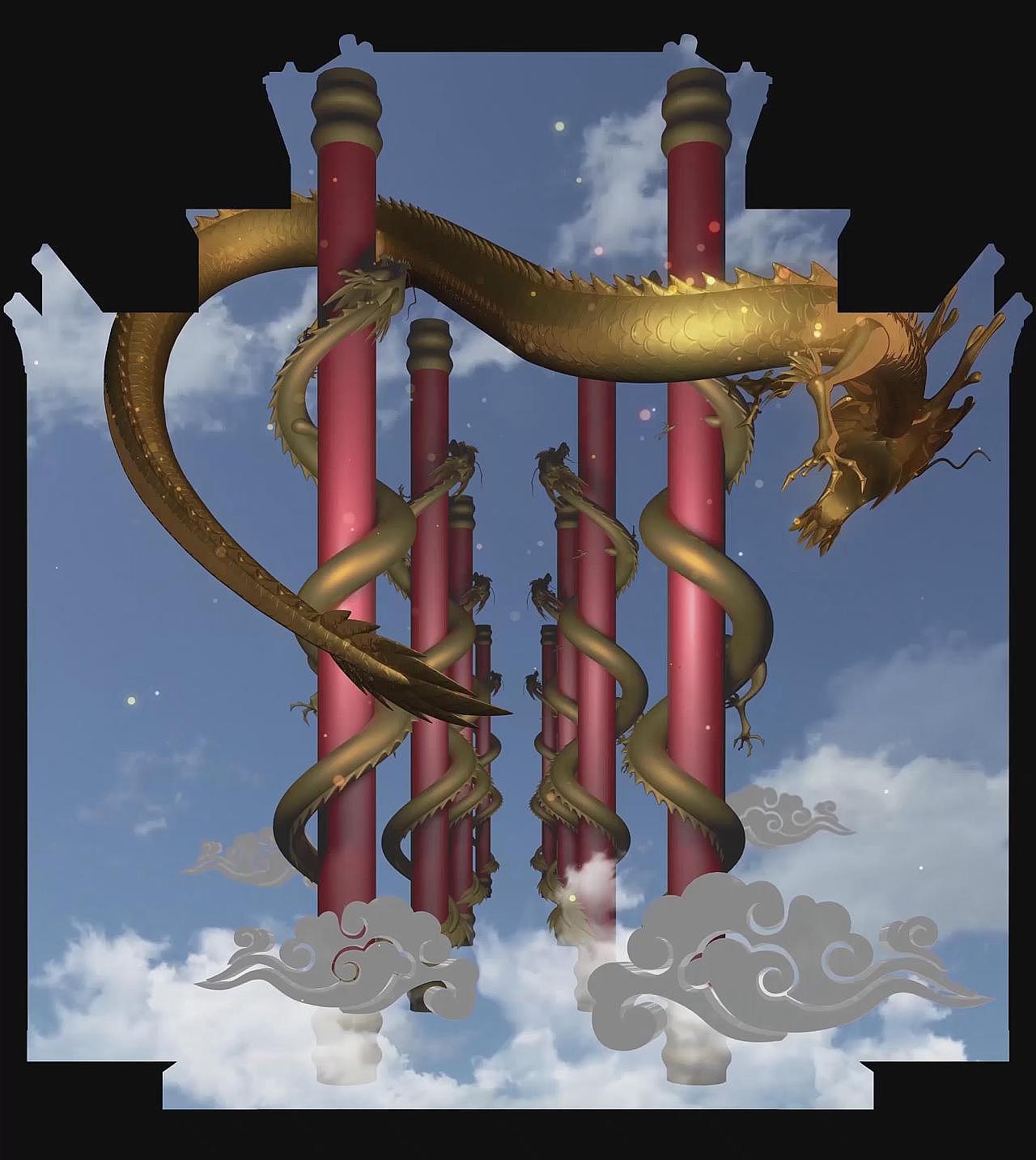 中山巨龙古玩城楼体投影秀（图ZMjMxNjM5OTI0） - 动画/影视 - 站酷设计师OY2021原创素材 - 站酷ZCOOL