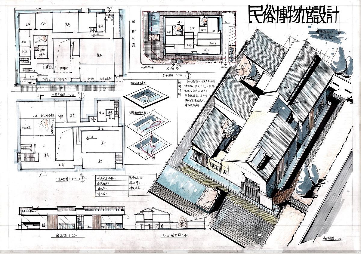 建筑快题设计作品(卓越手绘)