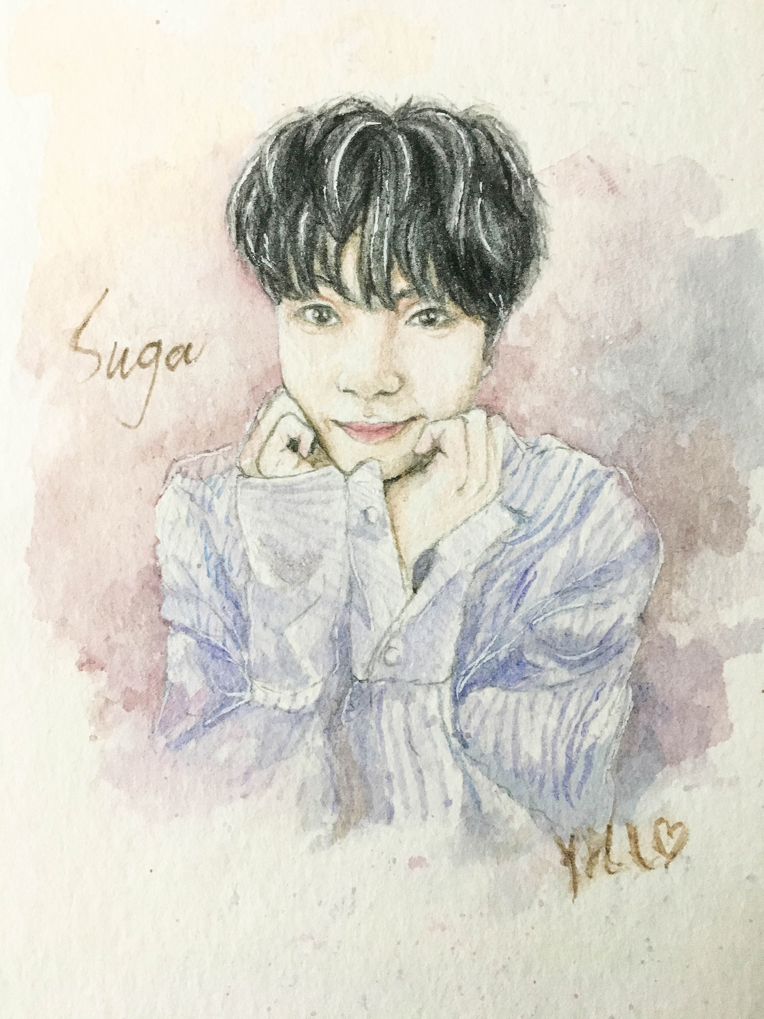 防弹少年团bts(全体)水彩手绘