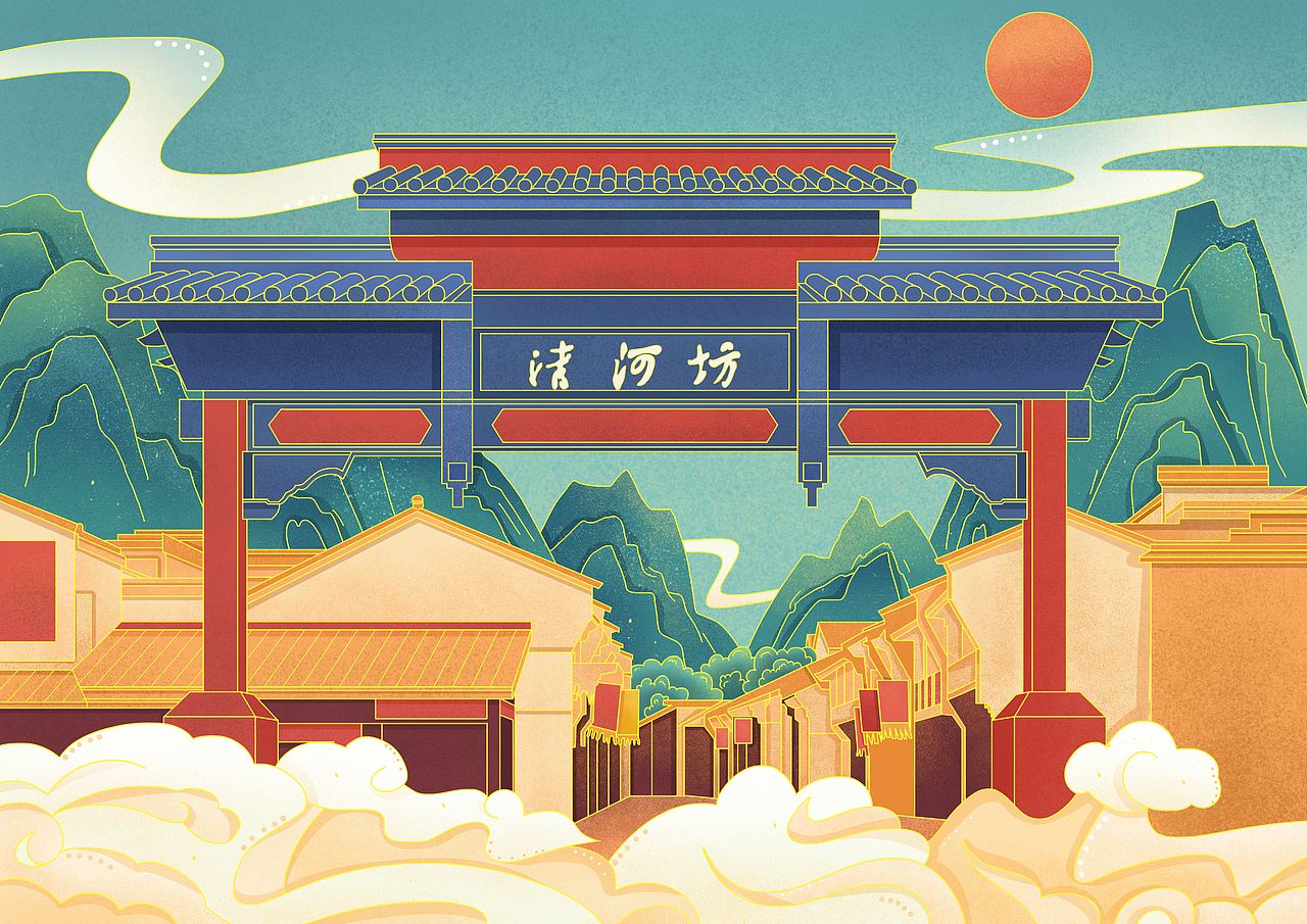 杭州各地景区国潮