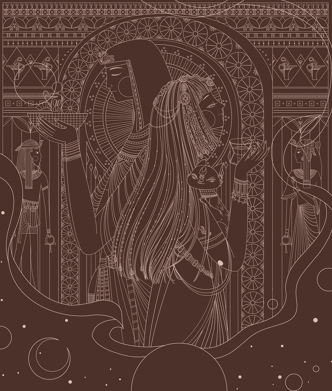 国风小清新插画包装&茶系列——埃及恋人