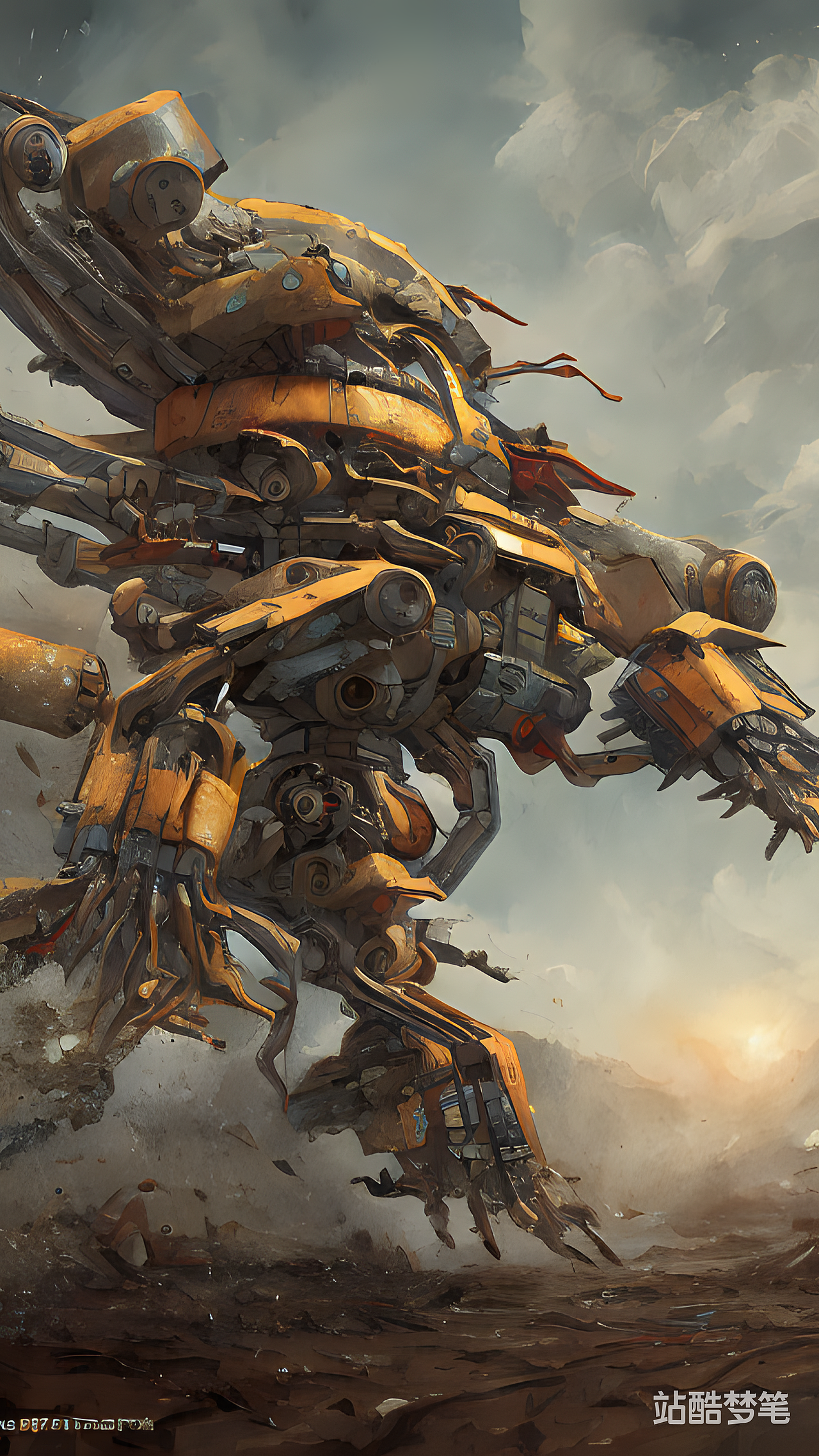 #站酷梦笔#机甲，高清，细节，废土，插画（图ZMzI4NzU5MTg0） - AI作品 - 站酷设计师大福急啊原创素材 - 站酷ZCOOL
